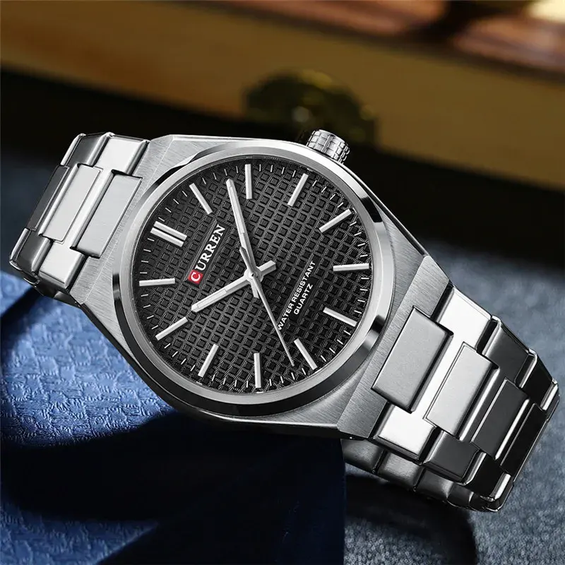 Curren Fashion Black Dial Silver-tone Men's Watch | 8439